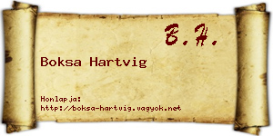 Boksa Hartvig névjegykártya
